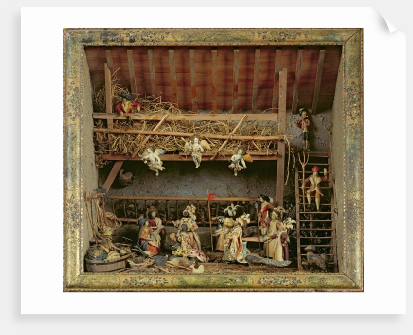 Crib with figures made from bread by French School