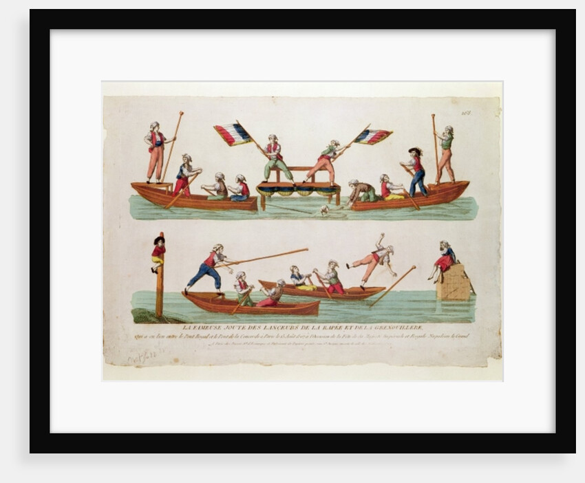 The Famous Joust between the Lancers from the Rapee and the Grenouillere which took place between the Pont Royal and the Pont de la Concorde by French School