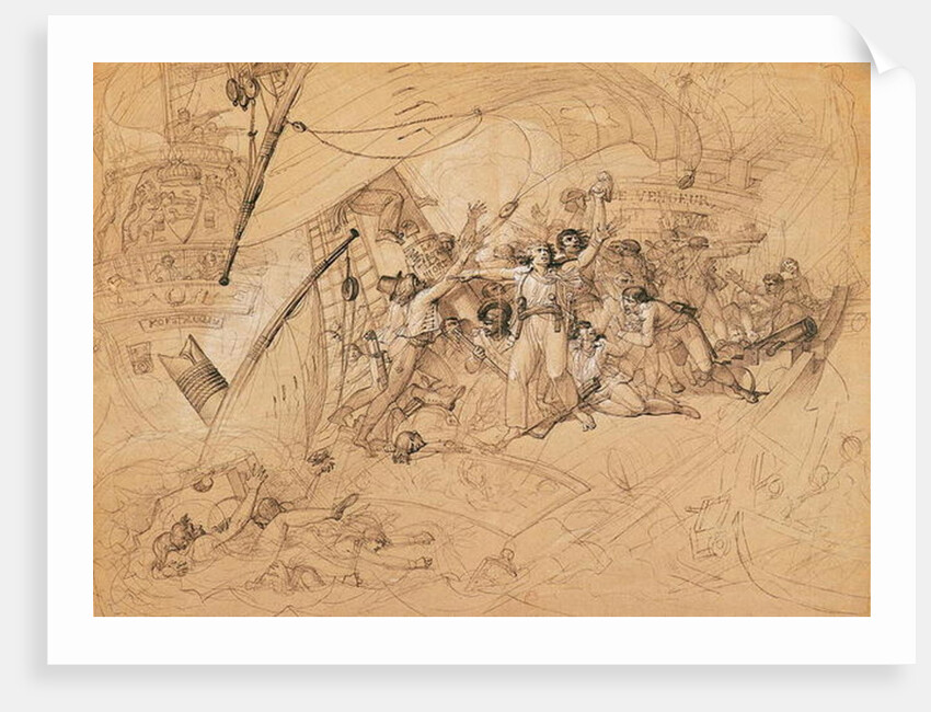 Le Vengeur du Peuple Sinking at the Battle of Ouessant, 1st June 1794 by Louis Lafitte