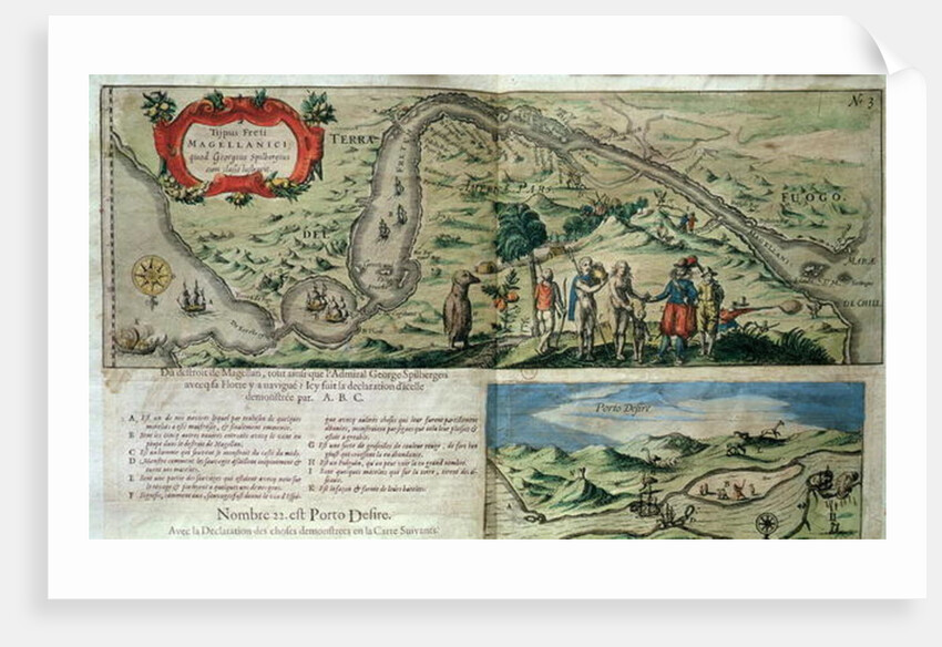 The Flotilla of Admiral Joris van Spilbergen crossing the Magellan Straits by French School