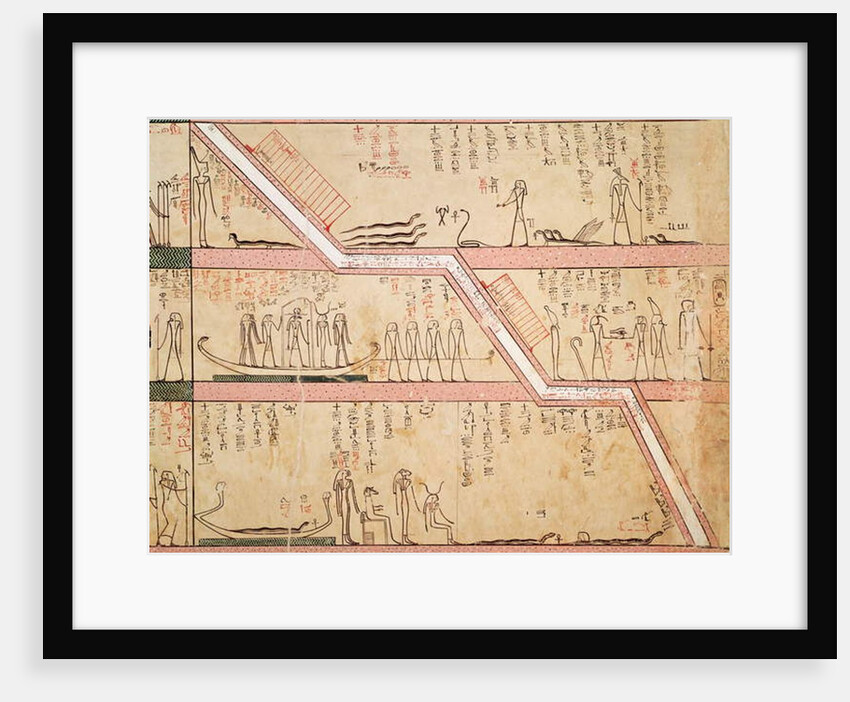 Descent of the sarcophagus into the tomb by Egyptian 18th Dynasty
