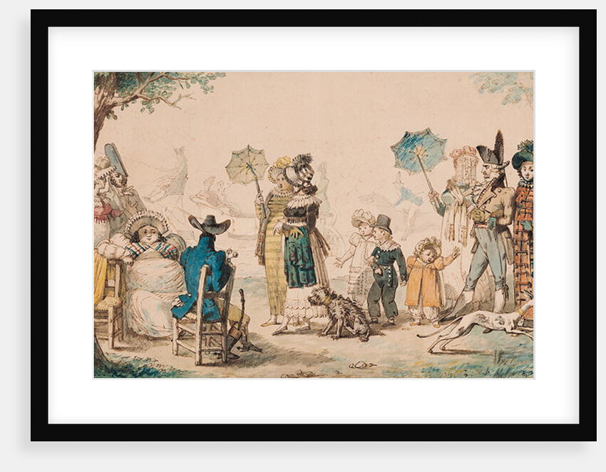 Promenade on the Champs-Elysees, 1811 by French School