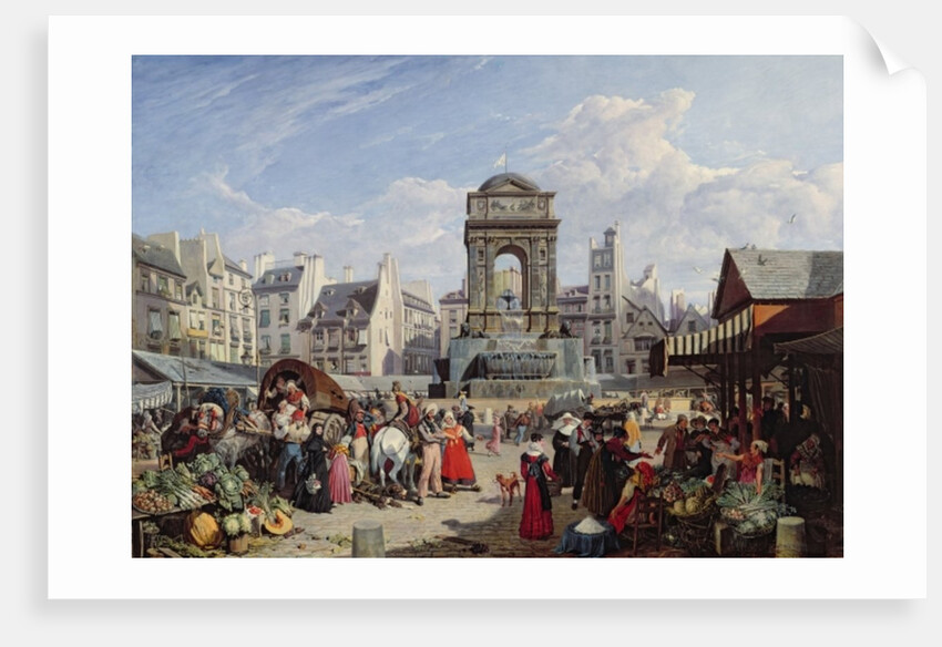 The Market and Fountain of the Innocents, Paris, 1823 by John James Chalon