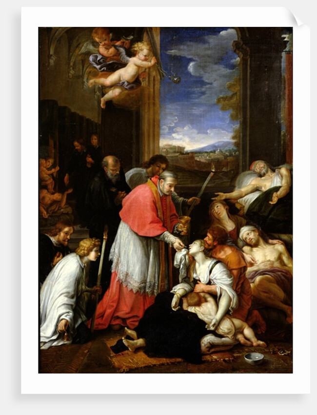 St. Charles Borromeo Administering the Sacrament to Plague Victims in Milan in 1576 by Pierre Mignard