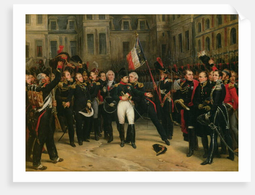Napoleon I Bidding Farewell to the Imperial Guard in the Cheval-Blanc Courtyard at the Chateau de Fontainebleau, 20th April 1814, 1825 by Antoine Alphonse Montfort
