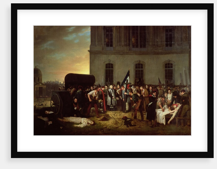 Burial of the Victims of the July Revolution in Front of the Colonnade of the Louvre, 30th July 1830 by Jean Alphonse Roehn