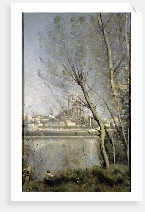 Mantes, View of the Cathedral and Town through the Trees, c.1865-70 by Jean Baptiste Camille Corot