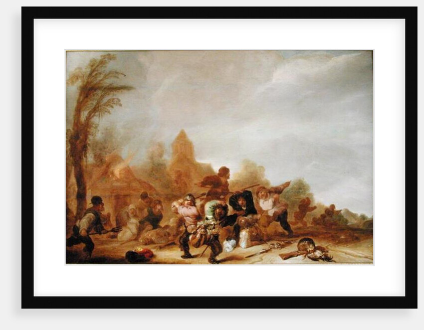 Brawl between Soldiers and Peasants by Dutch School