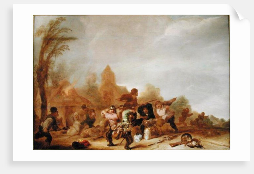 Brawl between Soldiers and Peasants by Dutch School