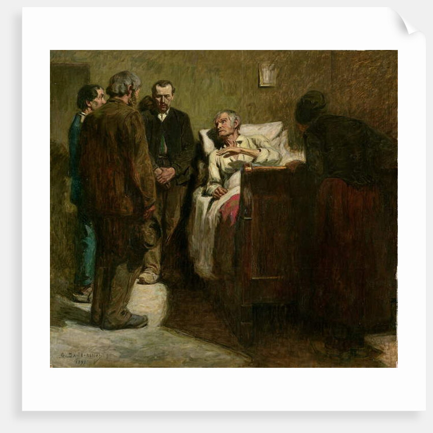 The Labourer and his Children, 1897 by Germain David-Nillet