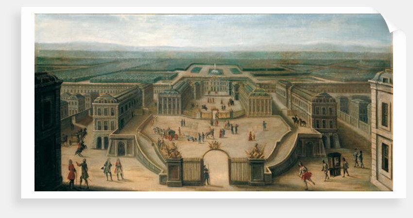 View of Versailles from the Place d'Armes by French School