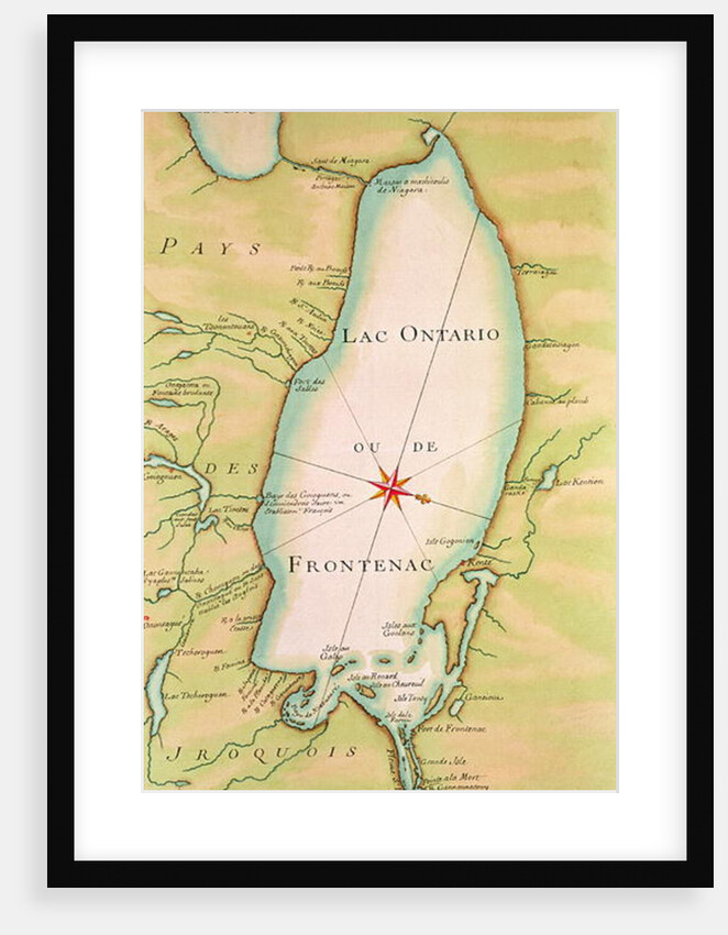 Map of Lake Ontario by French School