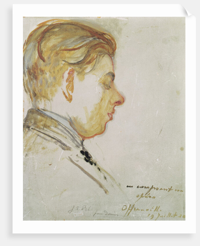 Study for a Portrait of Francis Poulenc 19th July 1920 by Jacques-Emile Blanche