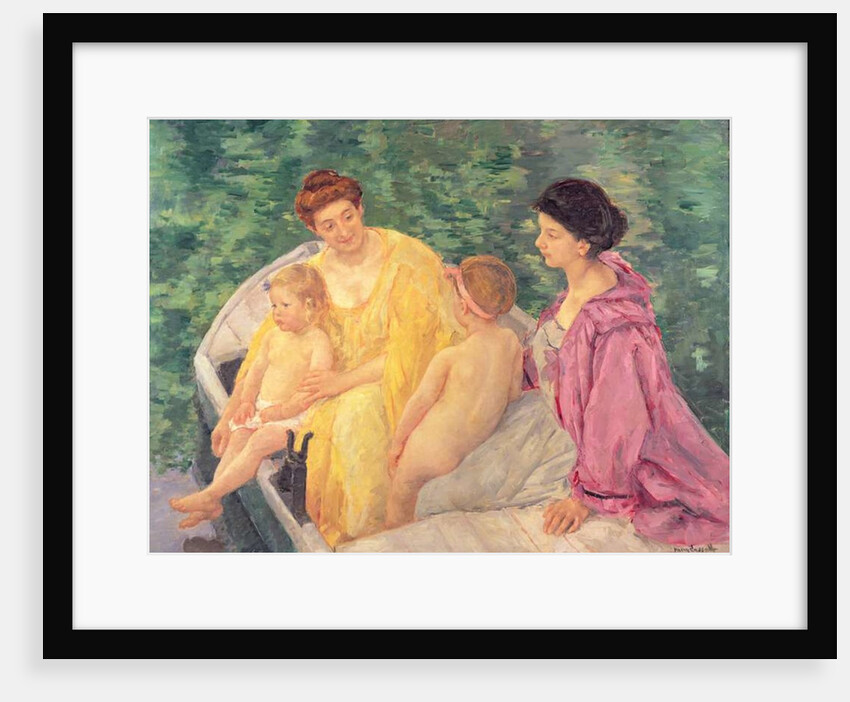 The Swim, or Two Mothers and Their Children on a Boat by Mary Stevenson Cassatt