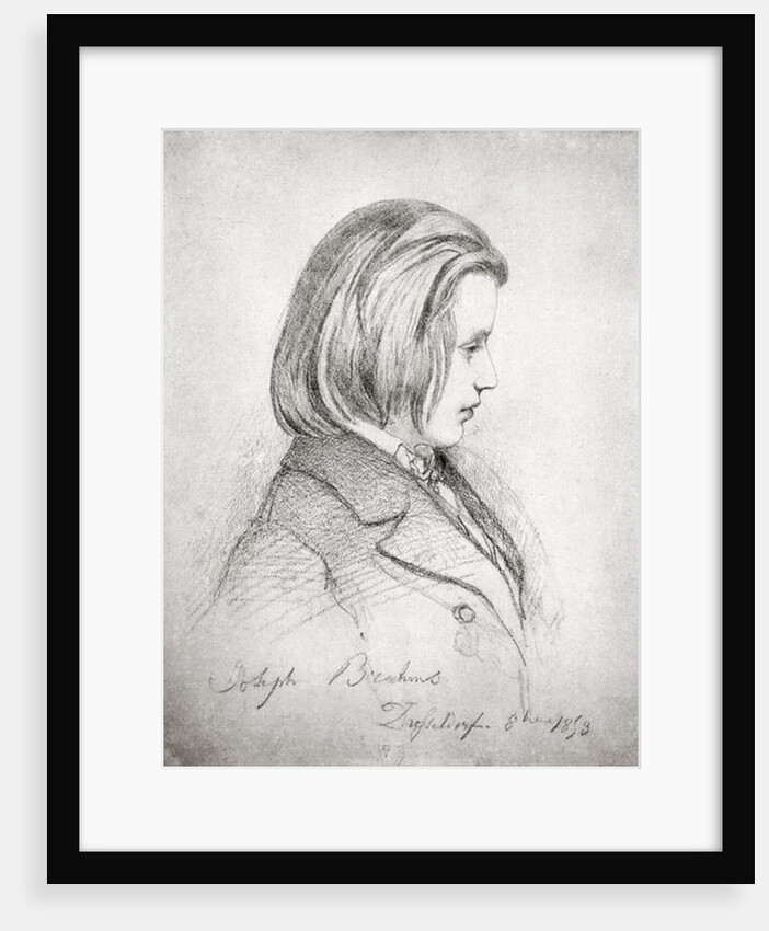 Portrait of Johannes Brahms aged Twenty, 1853 by Jean Joseph Bonaventure Laurens