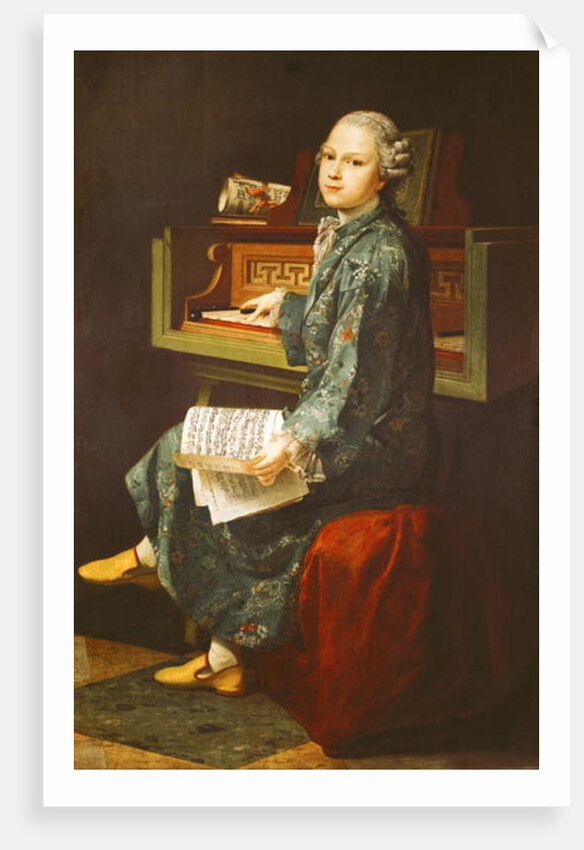 Young Man at the Clavichord, 1767 by French School