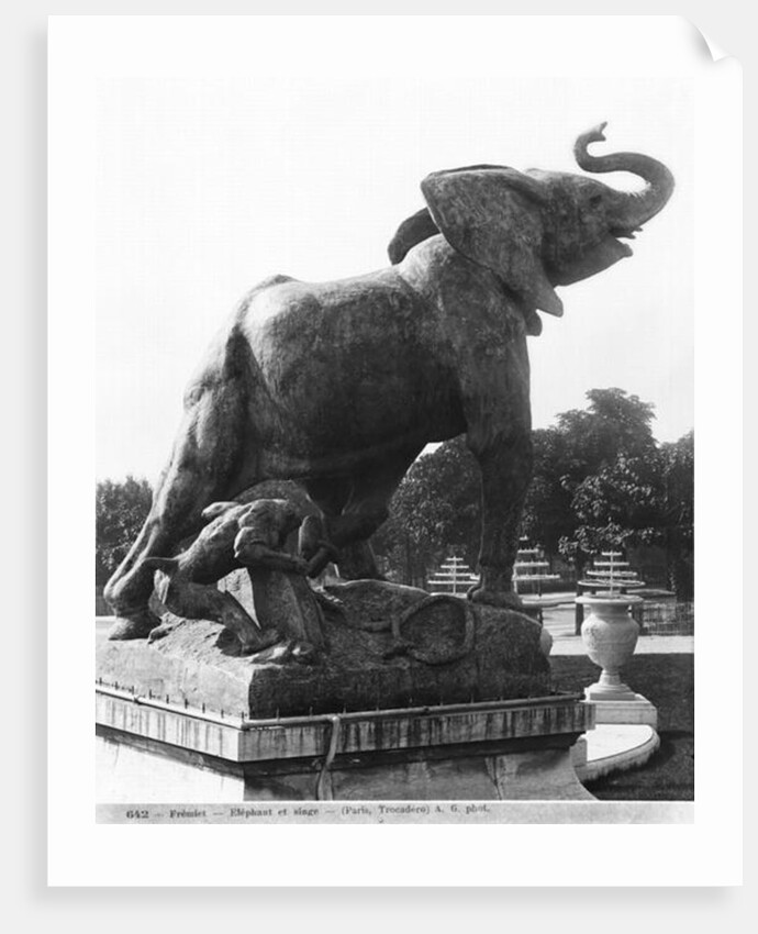 Young Elephant caught in a trap, in front of the first Trocadero Palace constructed for the Universal Exhibition in 1878, 1878 by Emmanuel Fremiet