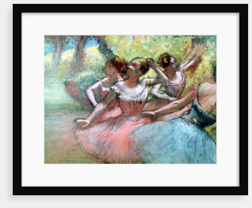 Four ballerinas on the stage by Edgar Degas