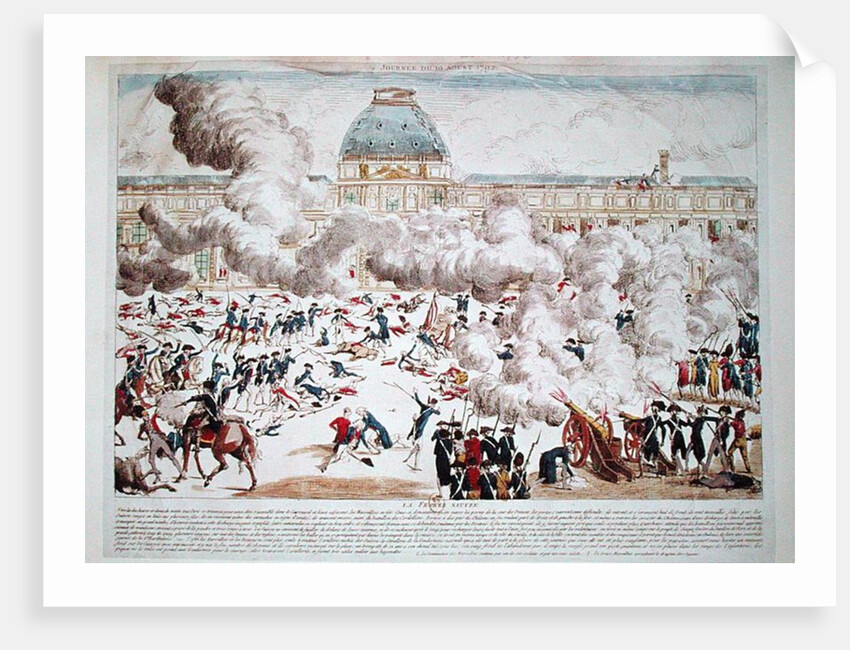 Attack on the Tuileries, 10th August 1792 by French School