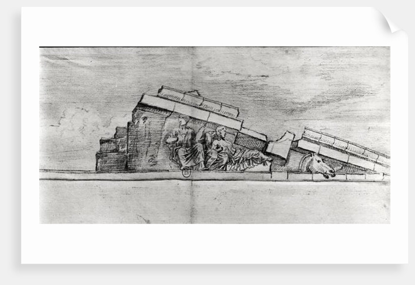 Study of the frieze from the west pediment of the Parthenon by Jacques Carrey