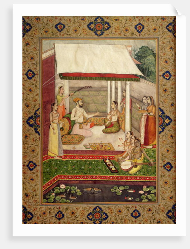 A Prince and Princess Listening to Music by Indian School
