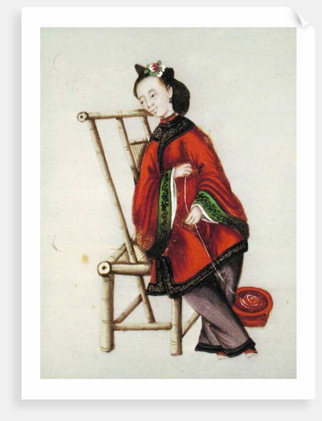 Woman Spinning, Qianlong Period by School Chinese