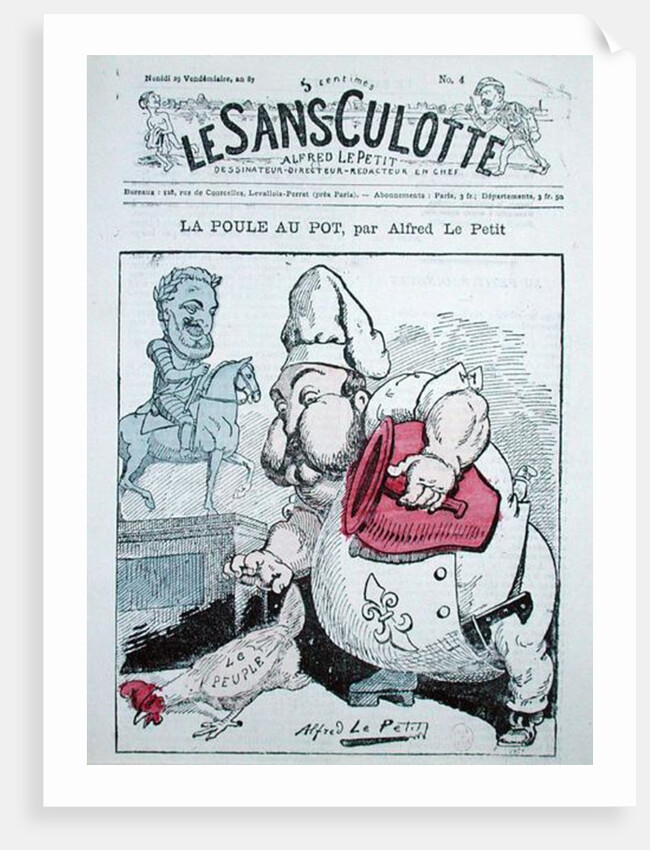 Le Poule au Pot, caricature of Henri Charles Ferdinand Marie Dieudonne Count of Chambord by Alfred Le Petit