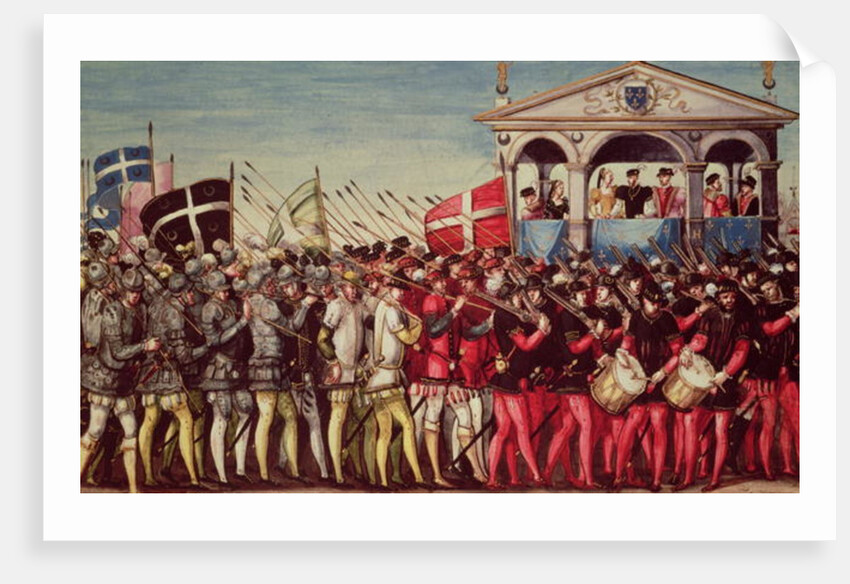 The Cortege of Drummers and Soldiers at the Royal Entry Festival of Henri II into Rouen, 1st October 1550 by French School