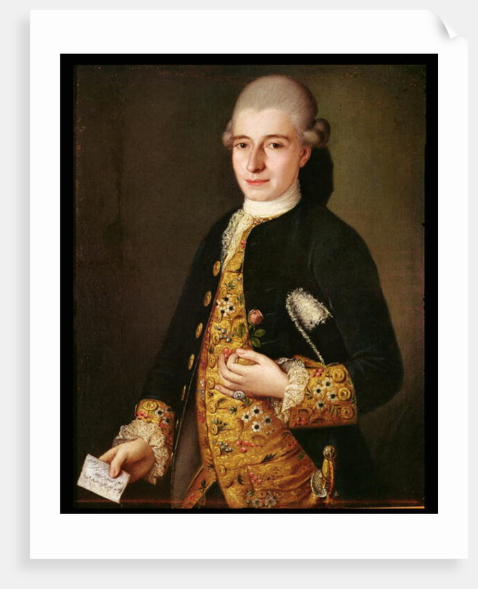 Portrait of a Gentleman with a Rose Buttonhole by Pietro Longhi