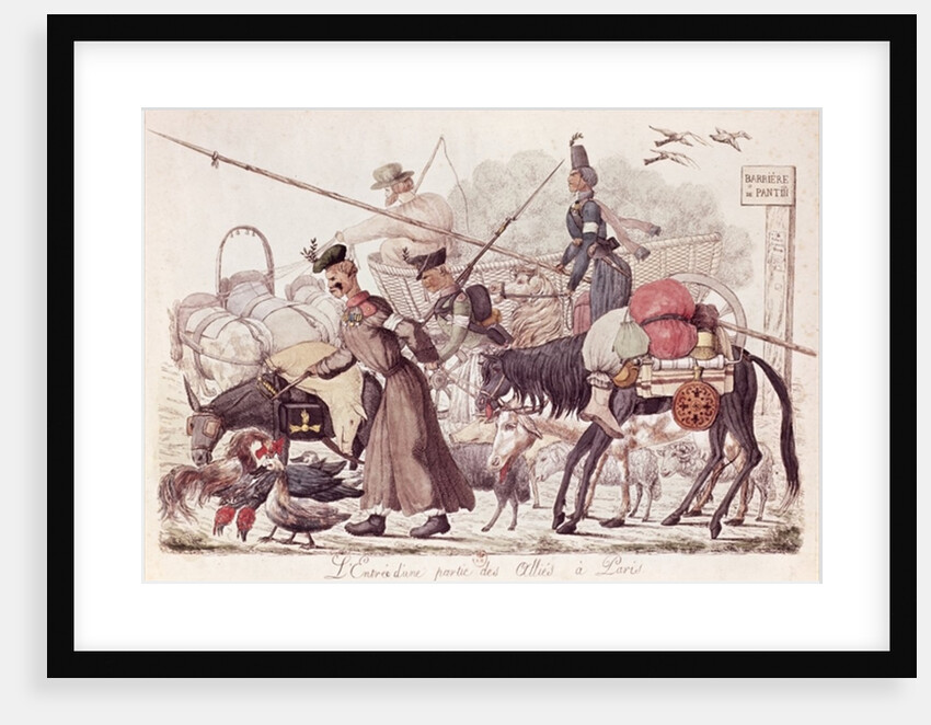 Caricature depicting the Entry into Paris of a Part of the Allied Troops, 1814 by French School