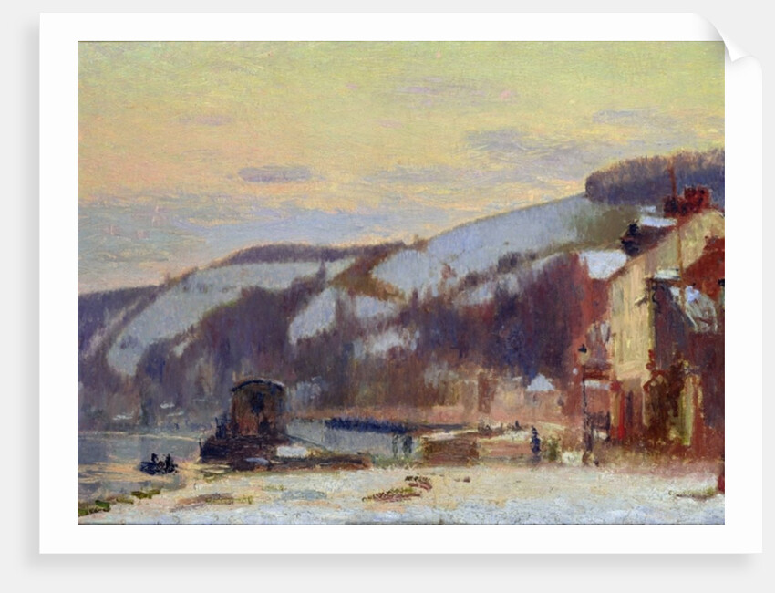 Hillside at Croisset under snow by Joseph Delattre