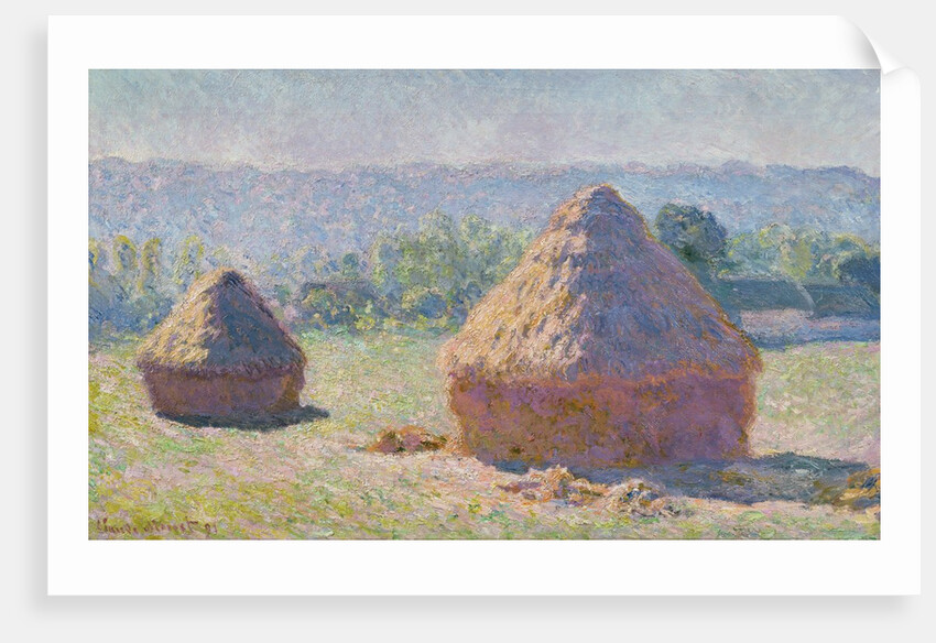 Grainstacks in the sunlight, Morning Effect, 1891 by Claude Monet