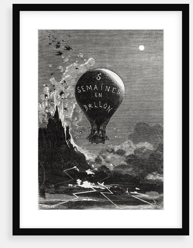 Frontispiece to 'Five Weeks in a Balloon' by Jules Verne by Edouard (after) Riou