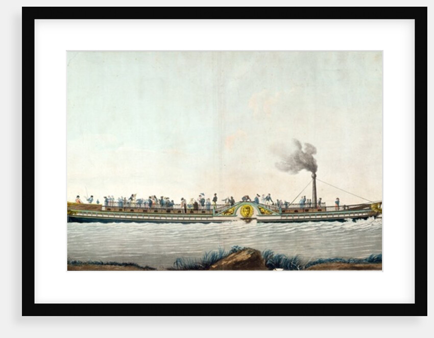 The Charles-Philippe, the first steamboat launched on the Seine, 20th August 1816 by Philibert Louis Debucourt