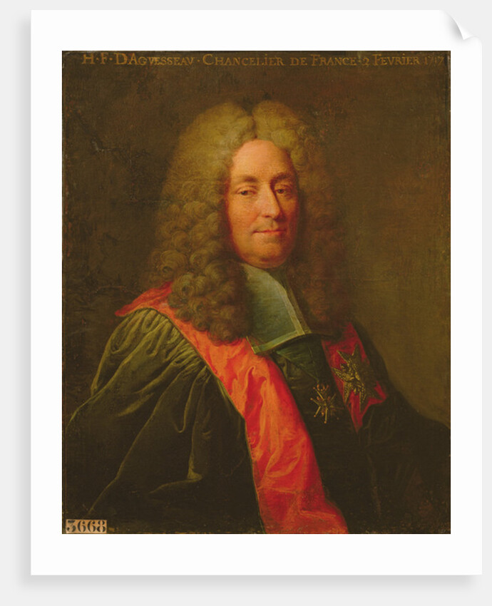 Henri-Francois d'Aguesseau after 1720 by Robert Tournieres