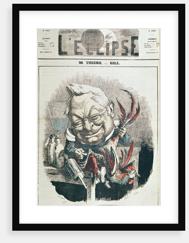 Caricature of Adolphe Thiers from 'L'Eclipse', February 1870 by Andre Gill