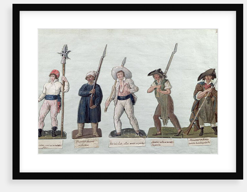 A Sans Culotte with his Pike, a Carter, a Market Porter, a Cobbler and a Carpenter by Lesueur Brothers