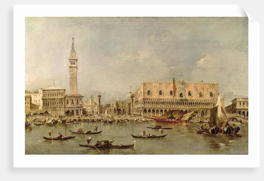 The Piazzetta and the Palazzo Ducale from the Basin of San Marco by Francesco Guardi