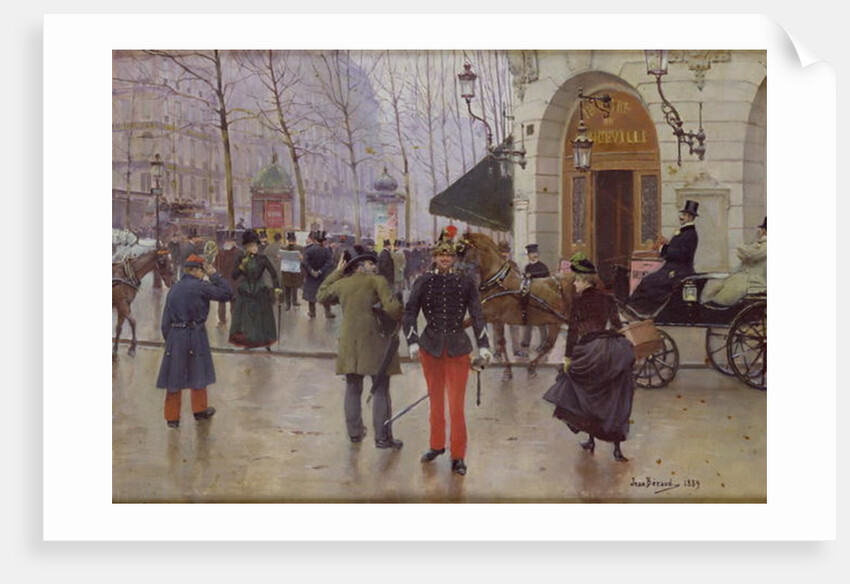 The Boulevard des Capucines and the Vaudeville Theatre, 1889 by Jean Beraud