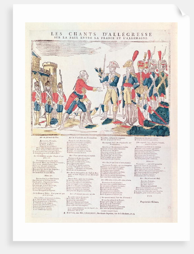 Songs of Rejoicing for the Peace between France and Germany by French School