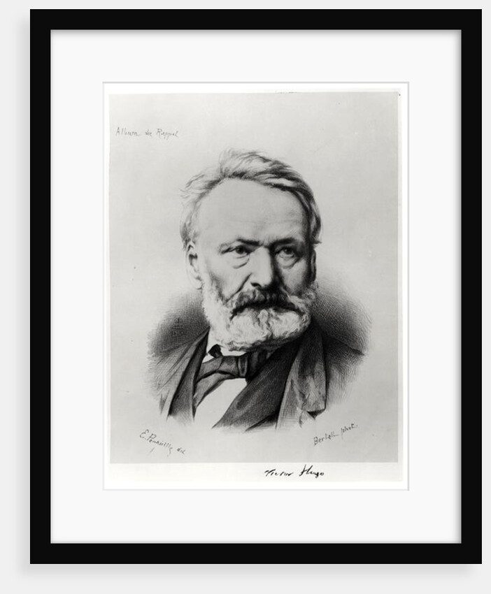 Portrait of Victor Hugo from 'Album du Rappel', engraved from a photograph by Edme Penauille 1869 by Charles Albert d'Arnoux Bertall