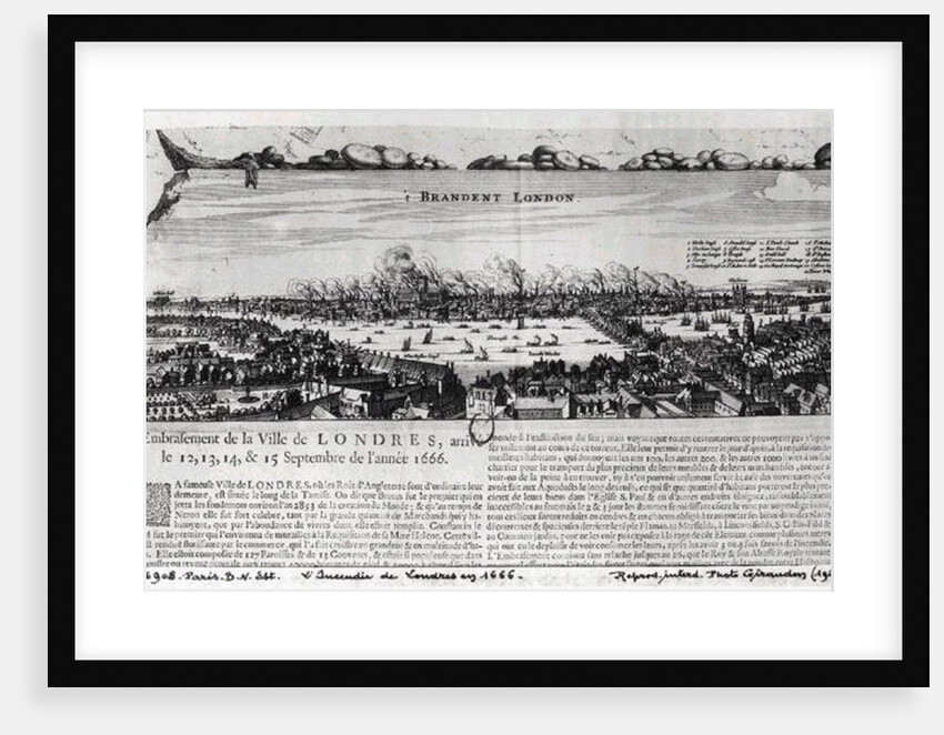 The Great Fire of London in 1666 by French School