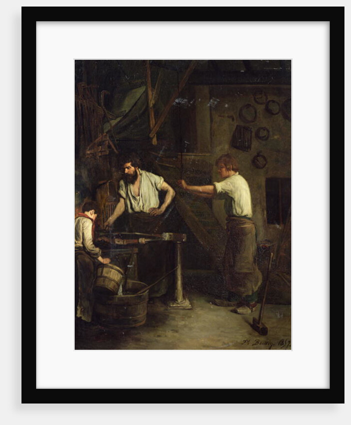 The Blacksmiths, Memory of Treport, 1857 by Francois Bonvin