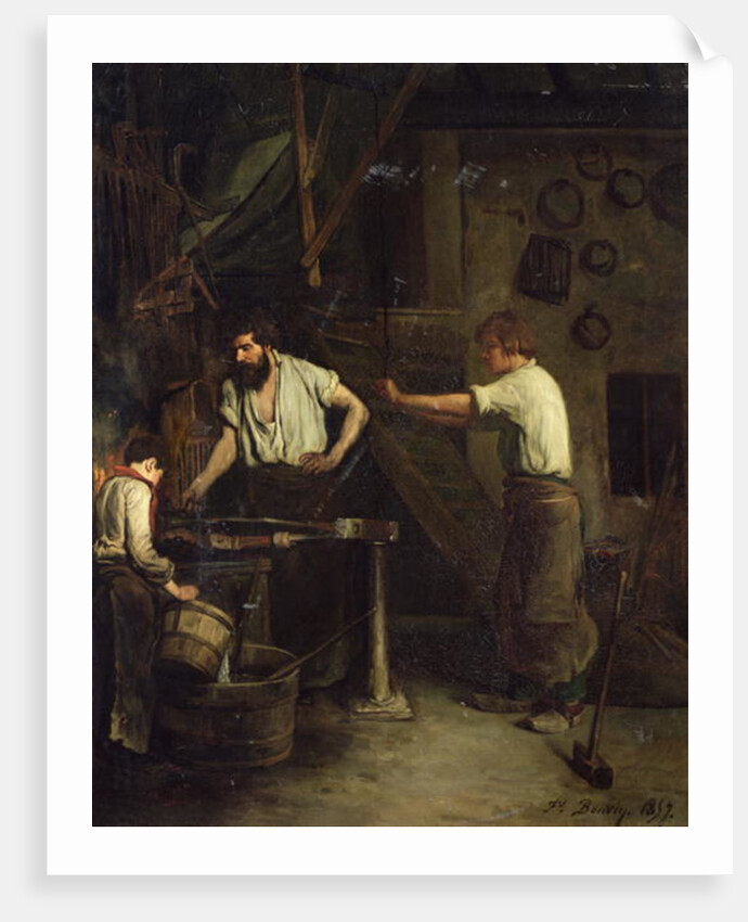 The Blacksmiths, Memory of Treport, 1857 by Francois Bonvin