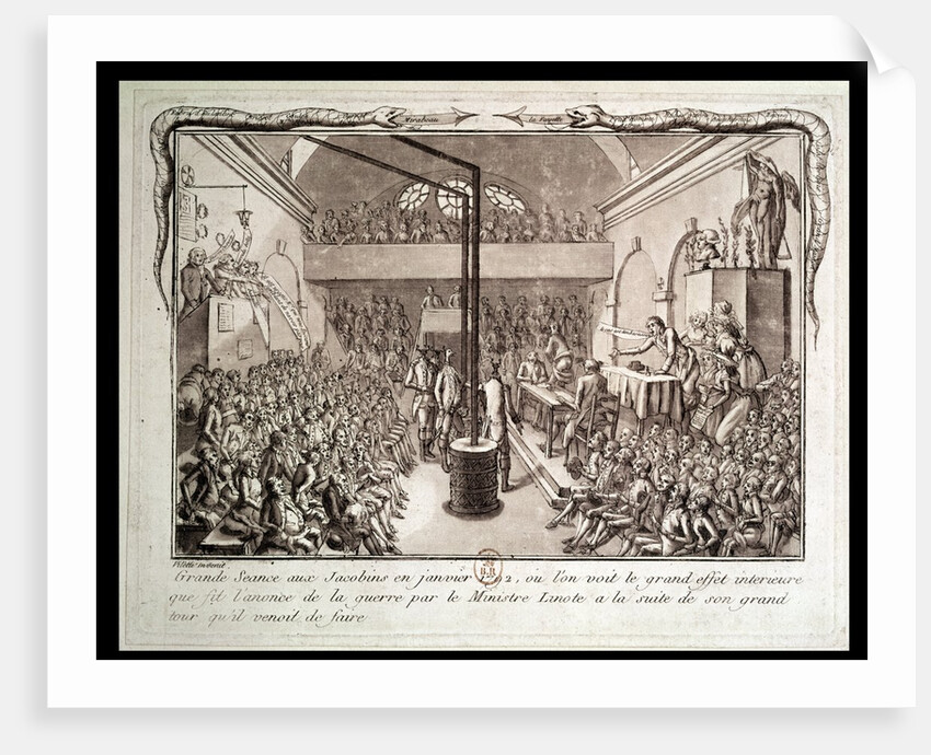 Meeting of the Jacobin Club, January 1792 by Vilette