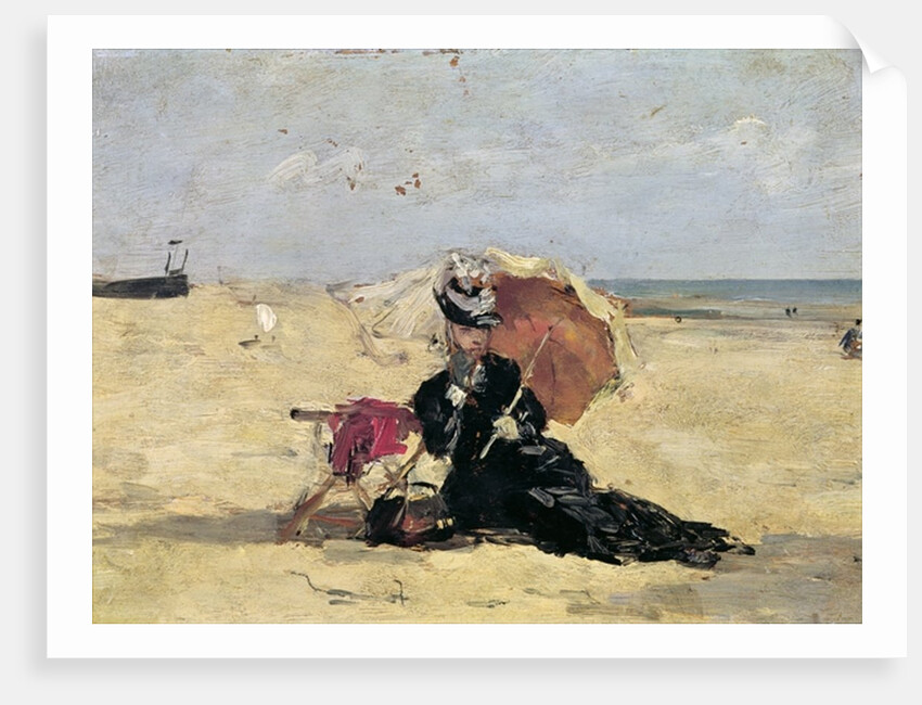 Woman with a Parasol on the Beach, 1880 by Eugene Louis Boudin