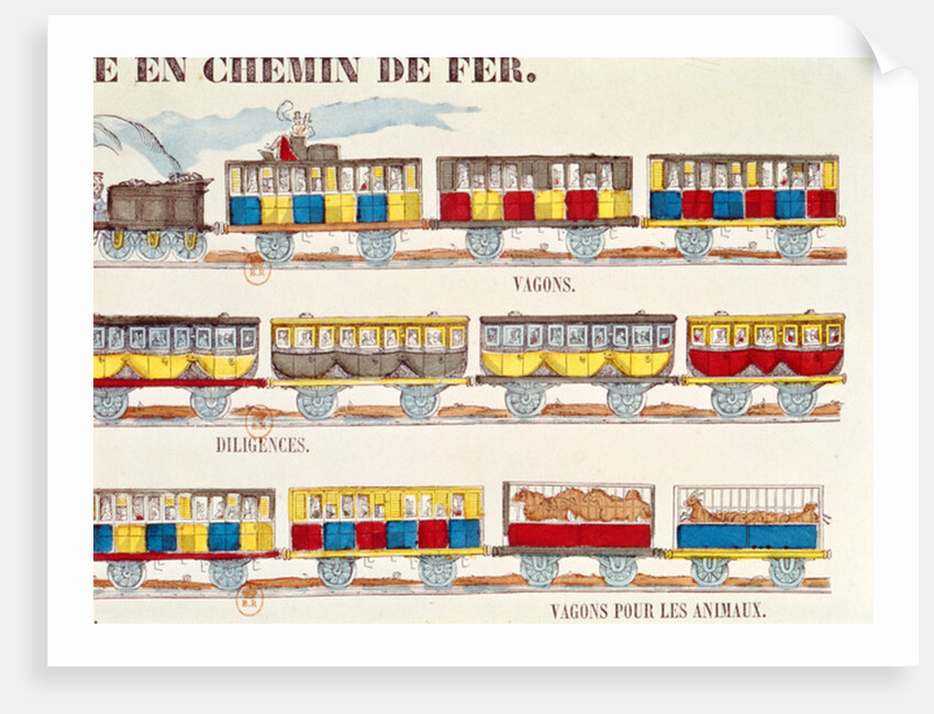 Rail Travel in 1845 by French School