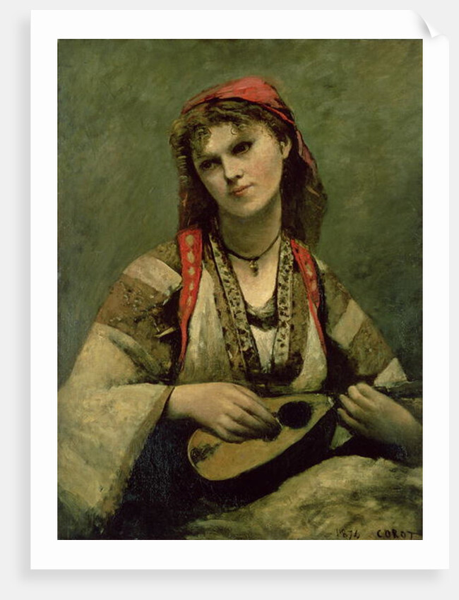 Christine Nilson or The Bohemian with a Mandolin, 1874 by Jean Baptiste Camille Corot