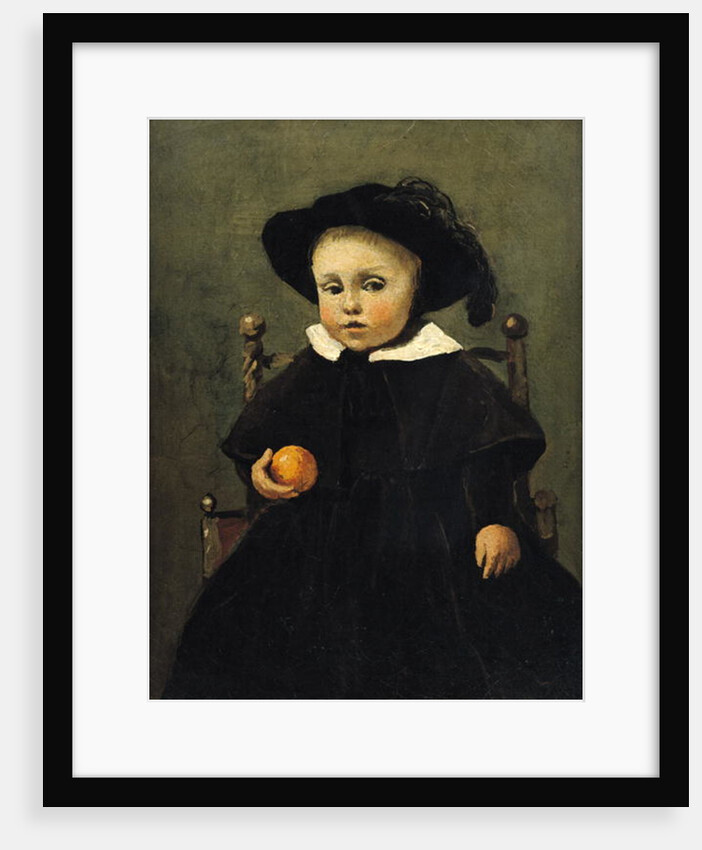 The Painter Adolphe Desbrochers as a Child, Holding an Orange, 1845 by Jean Baptiste Camille Corot