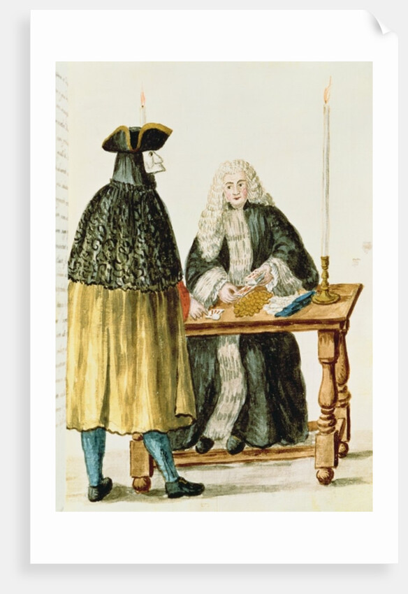 A Magistrate Playing Cards with a Masked Man by Jan van Grevenbroeck